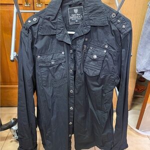 Imperious Black Button-Up Shirt